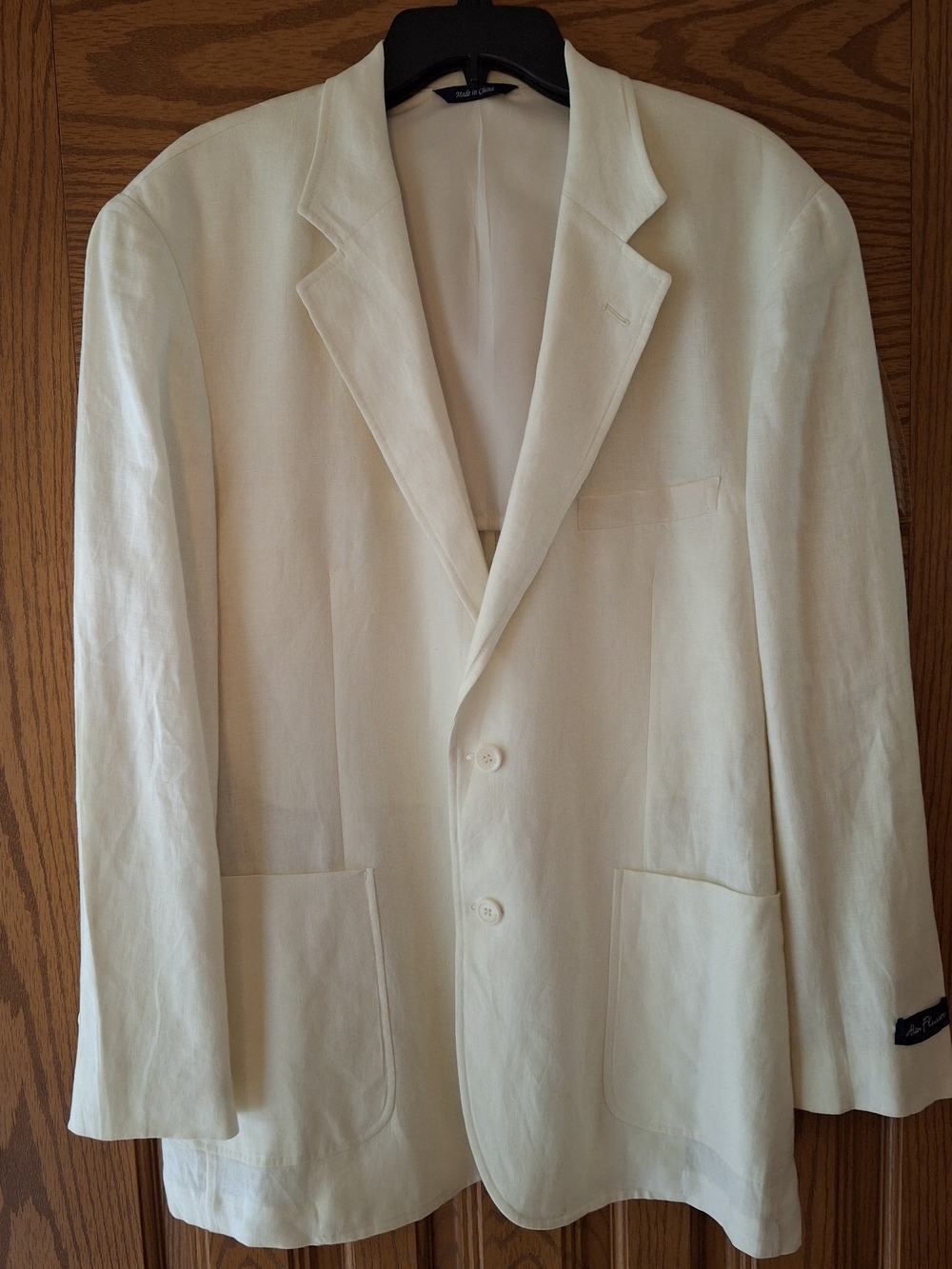 Men's Alan Flusser Cream Linen Sport Coat